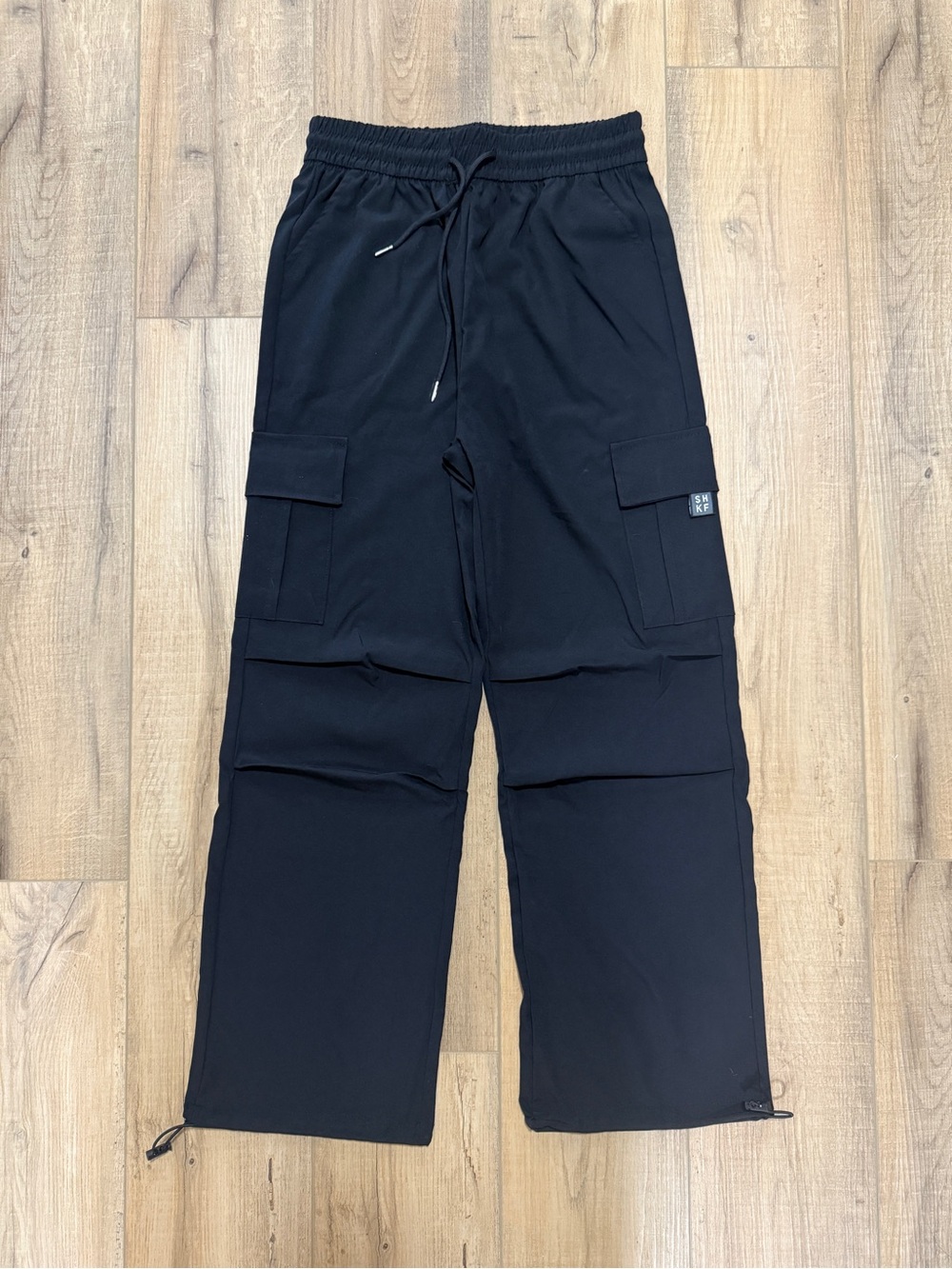 Free w Purchase Black Cargo Jogger Pants with Drawstring Waist NWOT S M Elastic